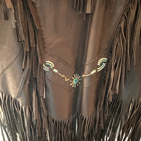 A.M. Bernardo leather beaded coat - Picture 4 of 7